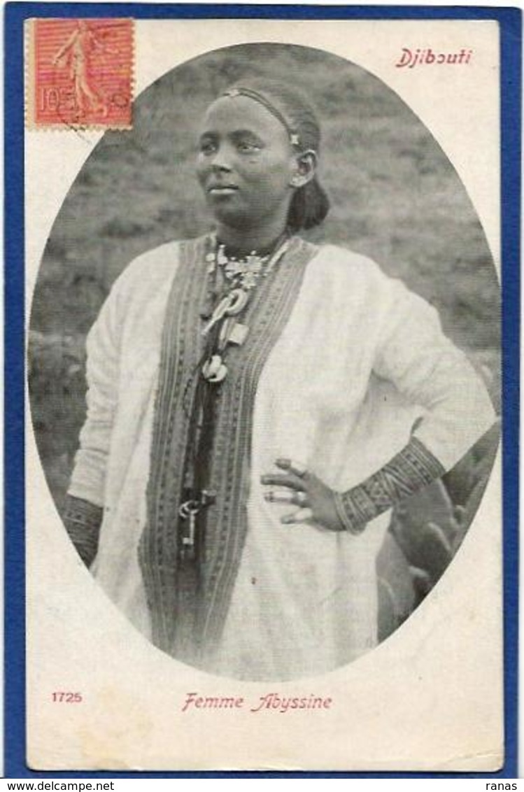 CPA Djibouti Ethnic Afrique Noire Type Circulé Abyssinie Cachet Paquebot 1906 Marcophilie Voir Scan Du Dos - Dschibuti