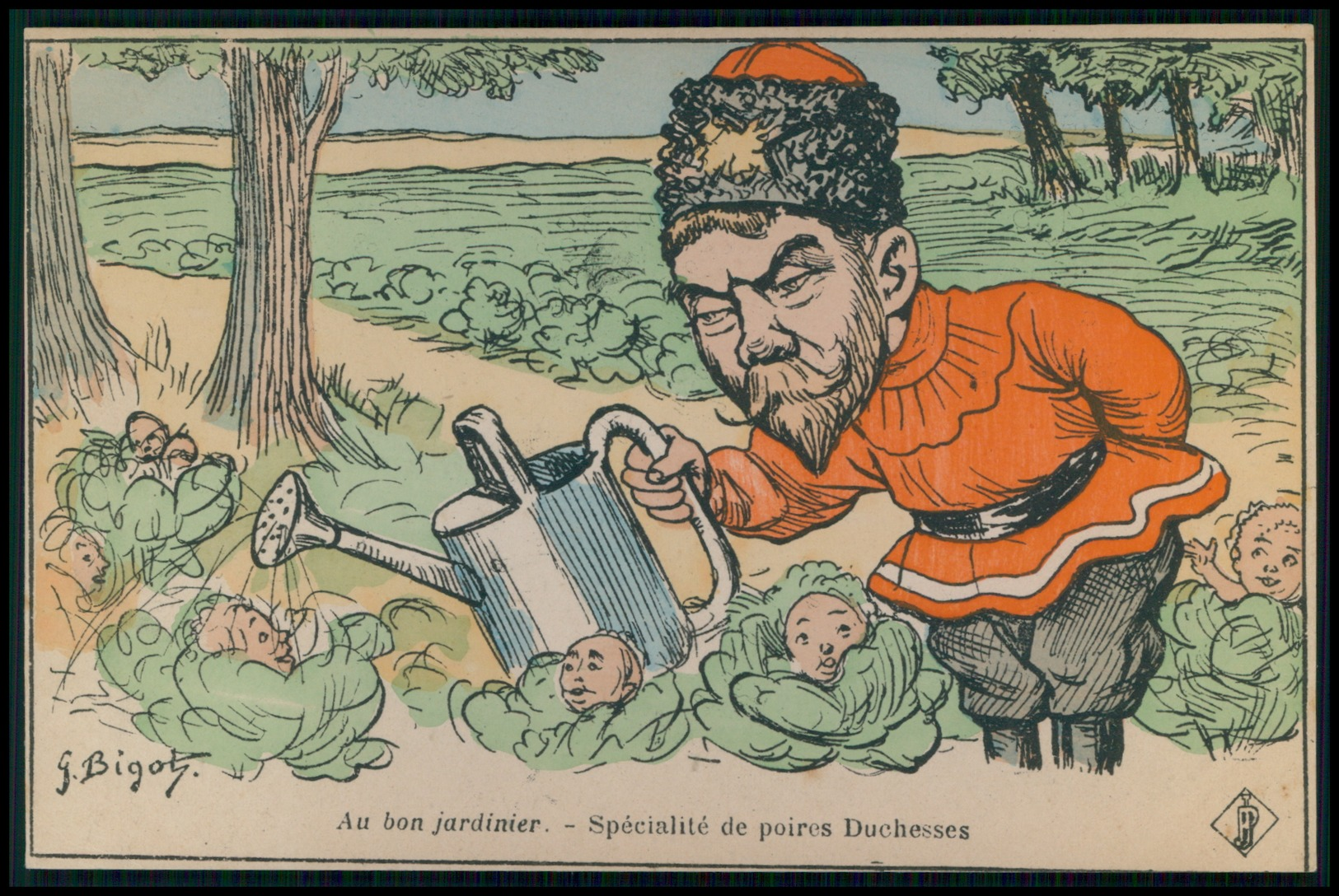 Art BIGOT Russie Royauté Tzar Enfants Choux Caricature Satirique Politique France Carte Postale Cpa Postcard C1900s - Satiriques