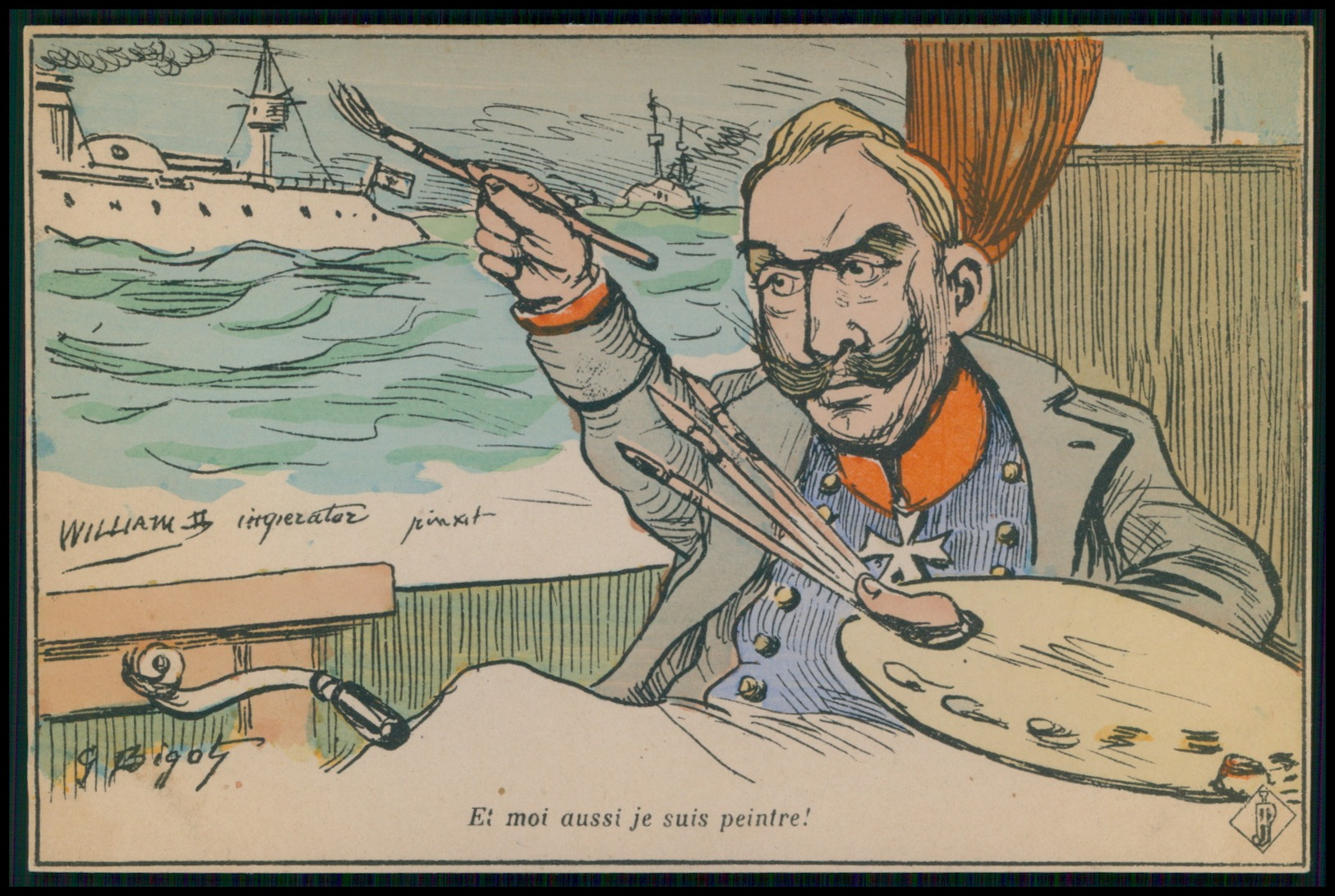 Art BIGOT Alemagne Royauté Guillaume Guerre Caricature Satirique Politique France Carte Postale Cpa Postcard C1900s - Satiriques