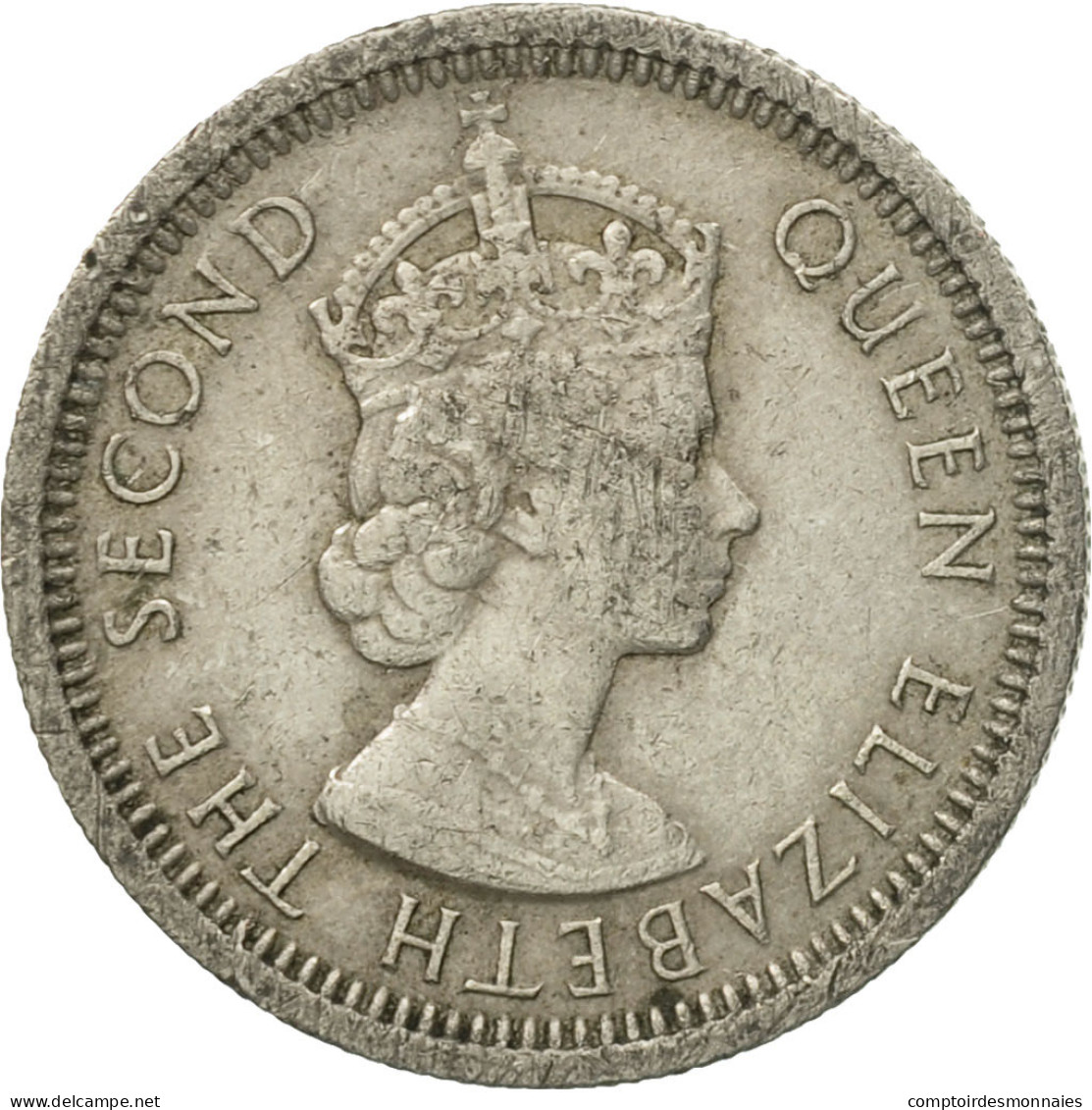 Monnaie, Etats Des Caraibes Orientales, Elizabeth II, 10 Cents, 1955, TB+ - Caribe Británica (Territorios Del)