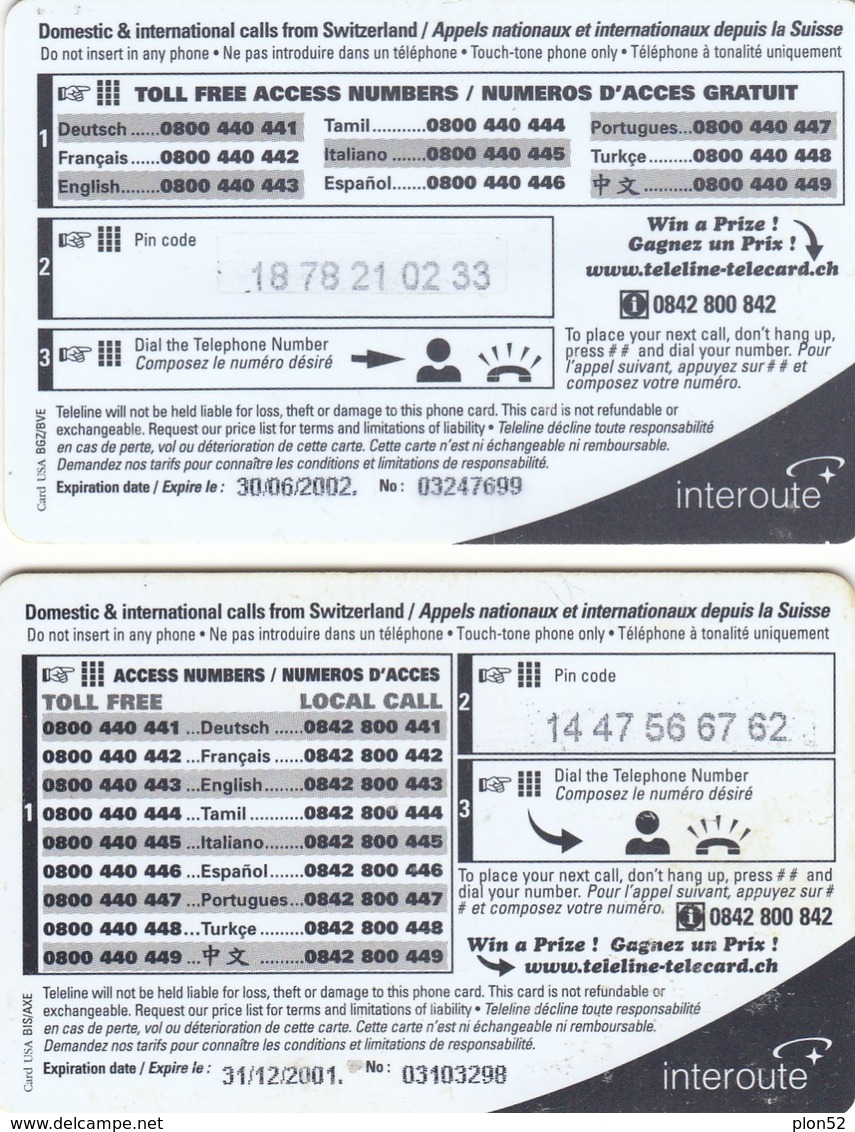 12094-N°. 2 PREPAGATE-TELELINE - SWITZERLAND - USATE - Suisse