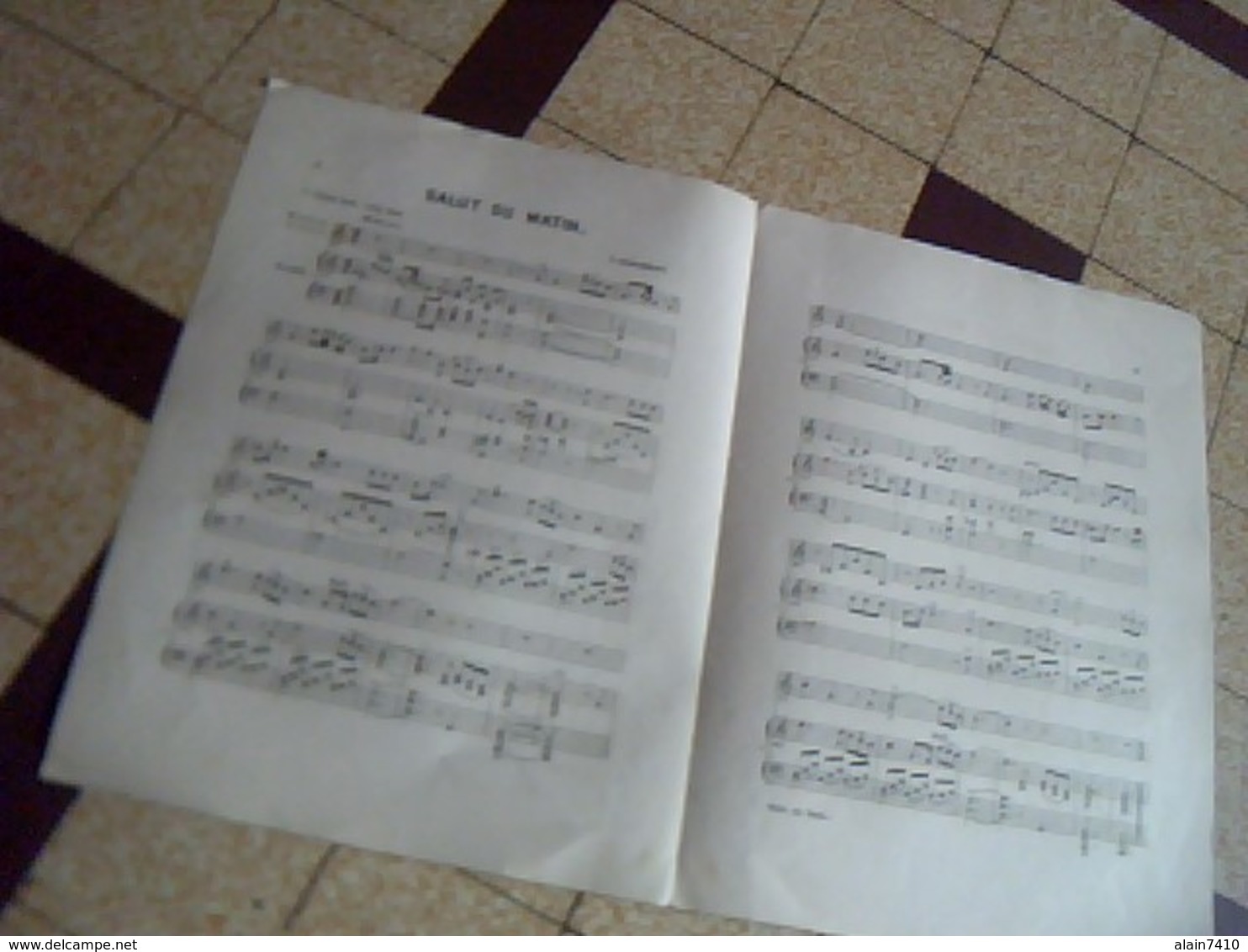 Vieux Papier  Partition 4 Pages SALUT DU MATIN Mandoline ; Violon & Piano De Joseph Meissler - Comedias Musicales