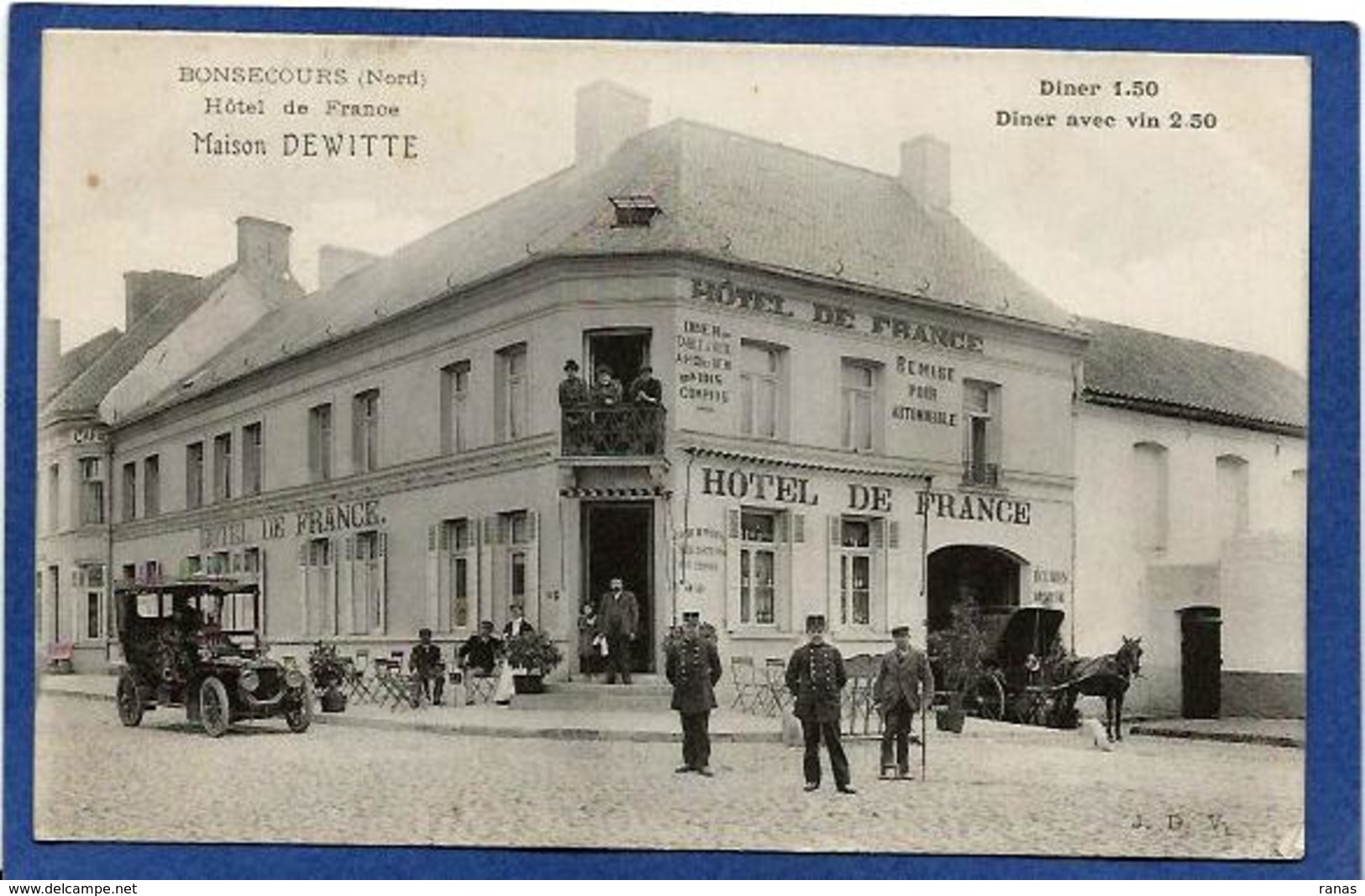 CPA Nord Bonsecours Hôtel Voiture Automobile Attelage écrite - Other & Unclassified