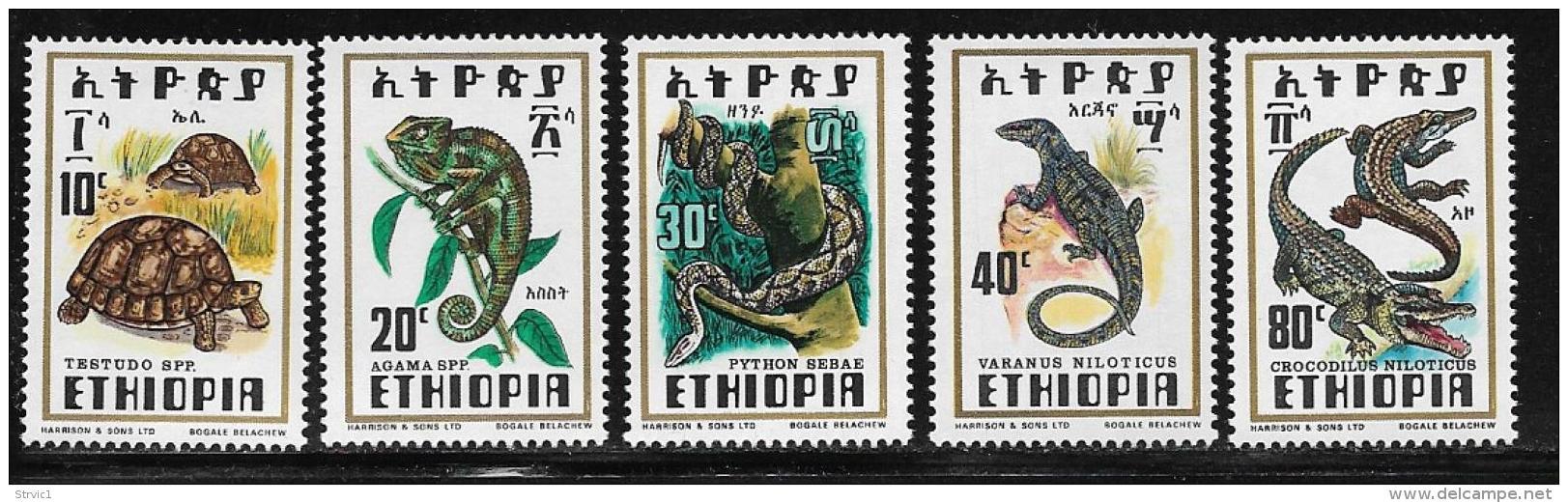 Ethiopia, Scott # 812-6 MNH Reptiles, 1976 - Ethiopia