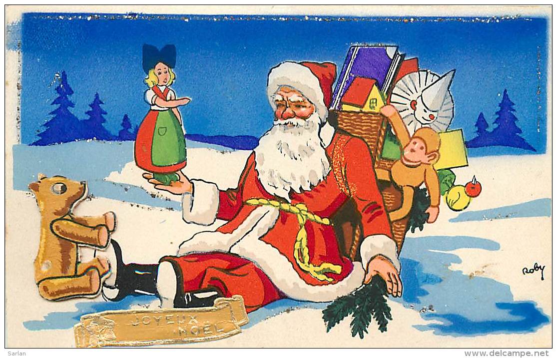 Pere Noel , Ours  Collage Découpi En Relief , * 394 46 - Santa Claus