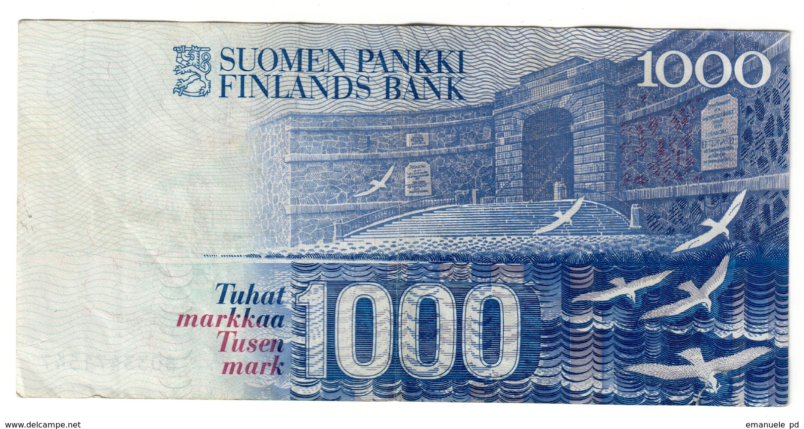 Finland 1000 Marka 1986 Litt. A - Small Tear Low Left - Finland
