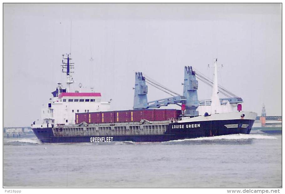 "LOUISE GREEN " GREENFLEST - PORTE CONTAINER CARRIER DOOR - PHOTO 1980-2001 - Cargo Commerce Merchant - Commercio