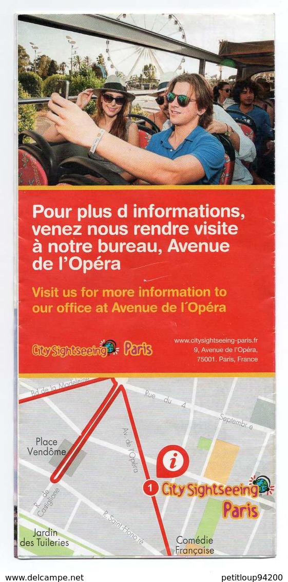 DEPLIANT TOURISTIQUE Tourisme Urbain PARIS City Sightseeing MAP - Dépliants Touristiques