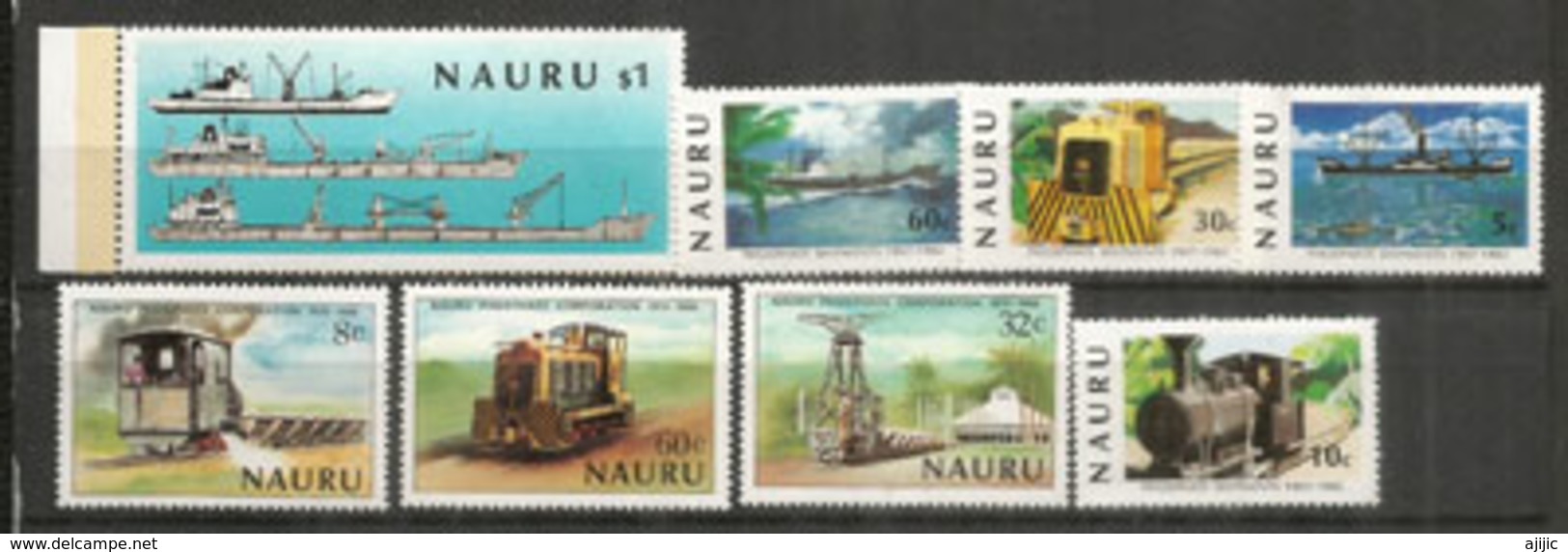 Transports Des Mines De Phosphate à L'île NAURU .  8 Timbres Neufs ** Côte 15 Euro - Minerals