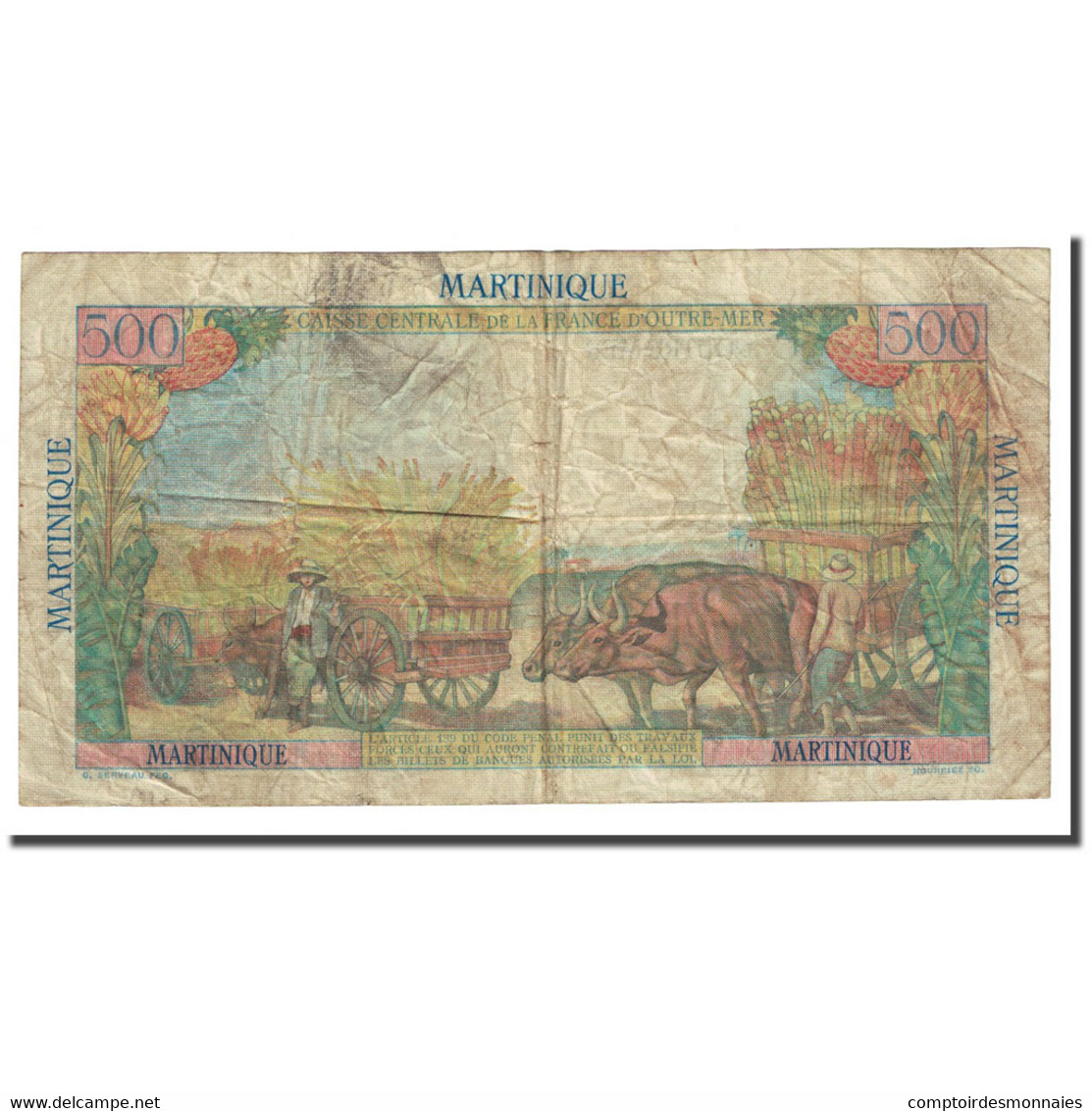 Martinique, 500 Francs, Undated (1947-49), B+, KM:32a - Autres & Non Classés