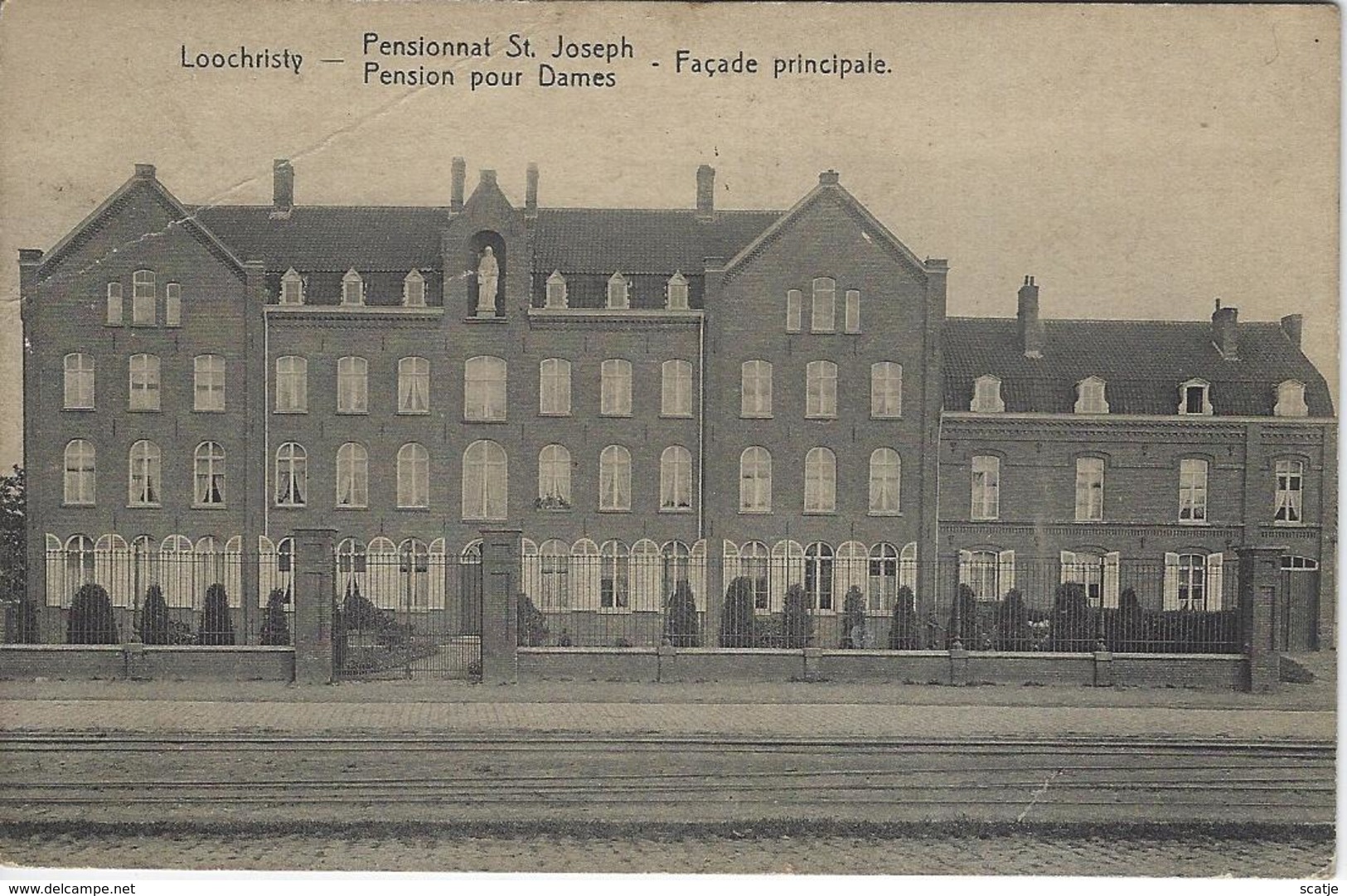 Loochristy   -  Pensionnat  St. Joseph   -   Façade   -   (Met Kreuk)  1911  Naar  Ixelles - Lochristi