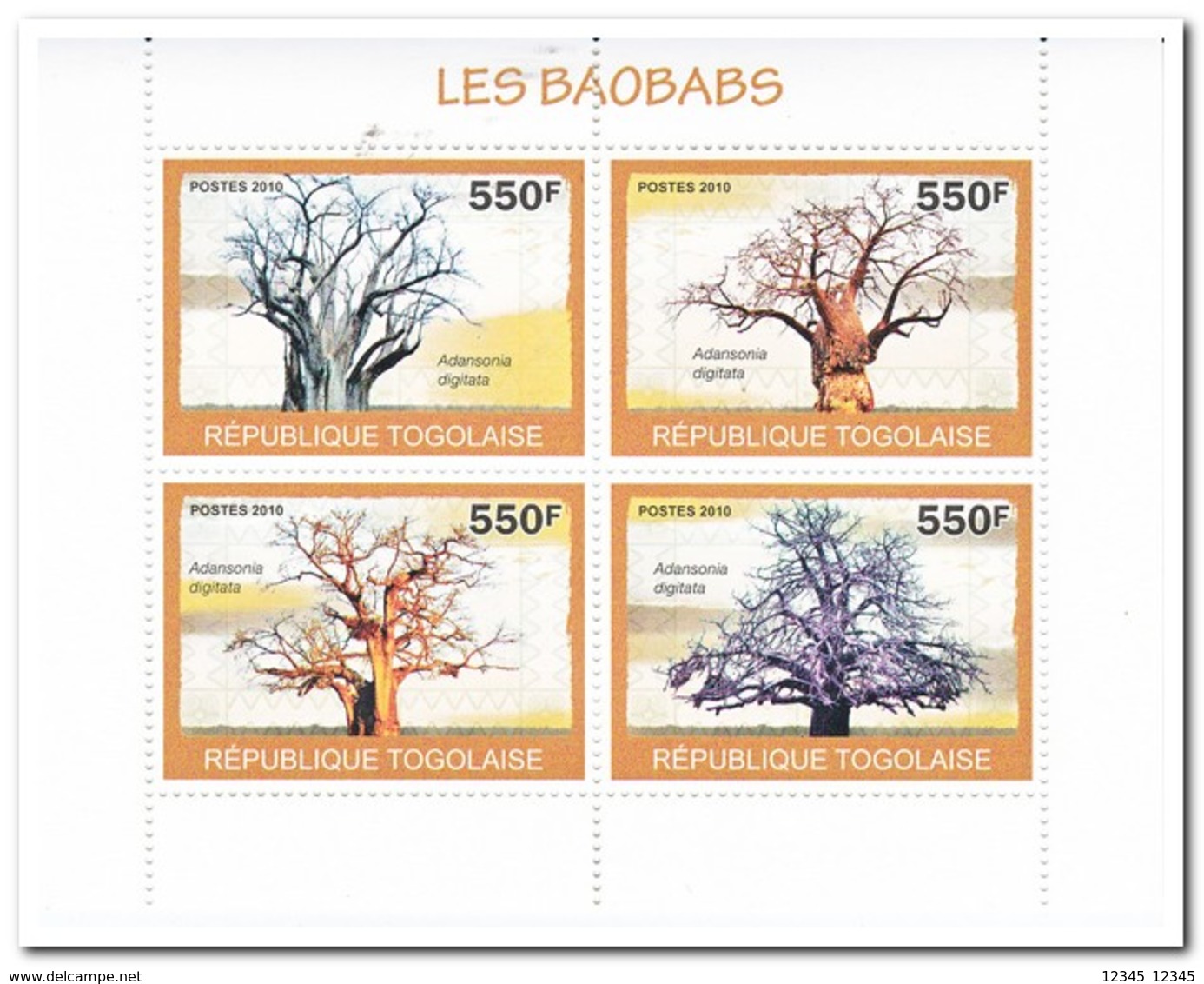 Togo 2010, Postfris MNH, Trees - Togo (1960-...)