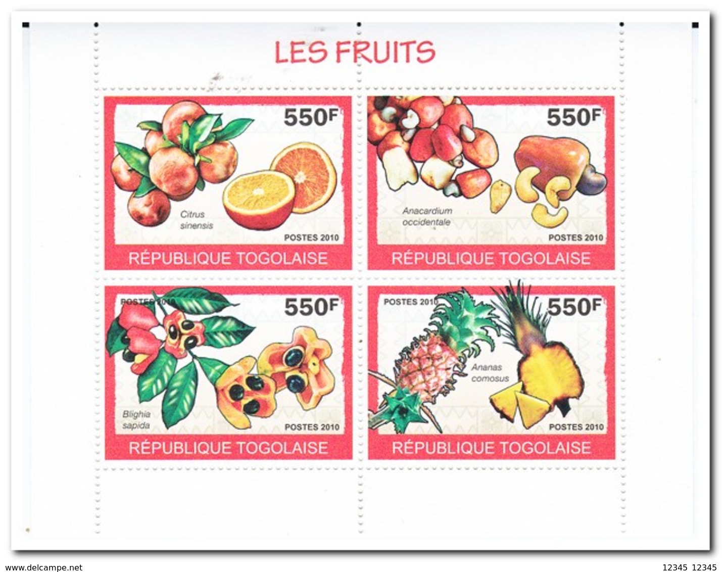 Togo 2010, Postfris MNH, Fruit - Togo (1960-...)