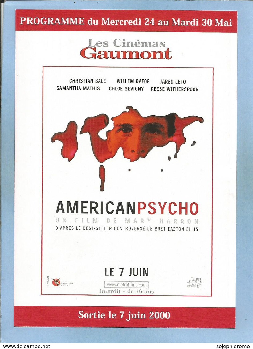 "Americanpsycho" De Mary Harron (d'après Le Best-seller De Bret Easton Ellis) Avec Christian Bale Et Willem Dafoe 2scans - Publicité Cinématographique