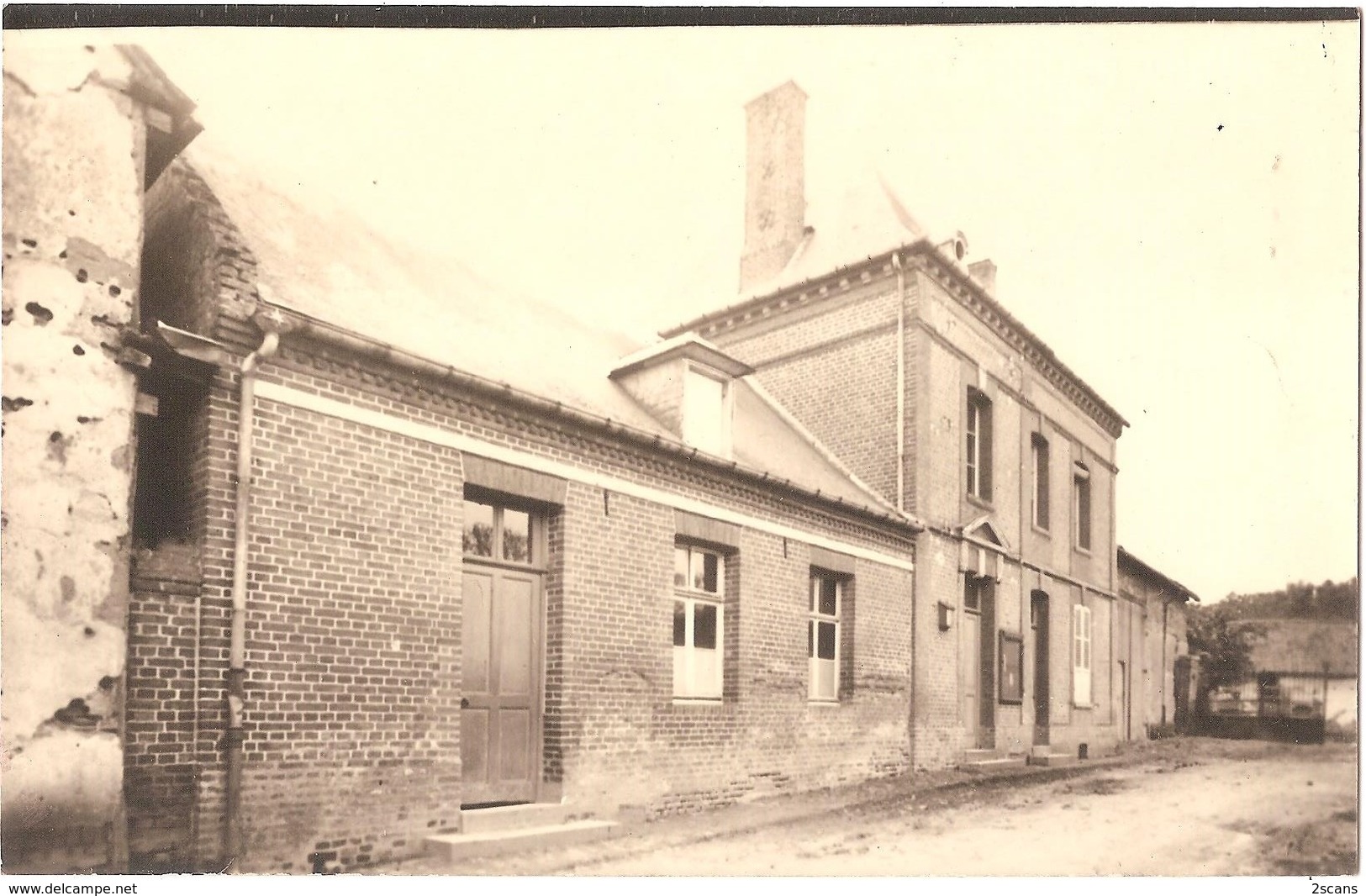 Dépt 80 - MOYENCOURT-LÈS-POIX - ÉPREUVE De CARTE POSTALE (photo R.LELONG) + PLAQUE De VERRE D'origine - MAIRIE - Tripiez - Autres & Non Classés