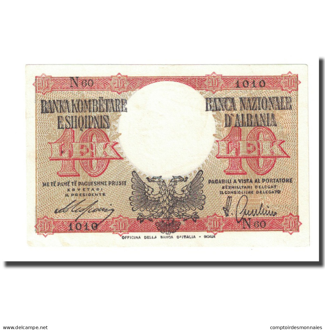 Billet, Albania, 10 Lek, Undated (1940), KM:11, SPL - Albanie