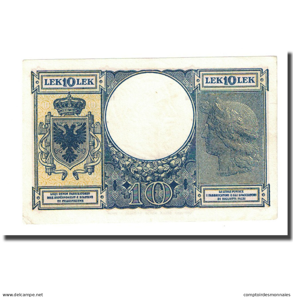 Billet, Albania, 10 Lek, Undated (1940), KM:11, SPL - Albanien