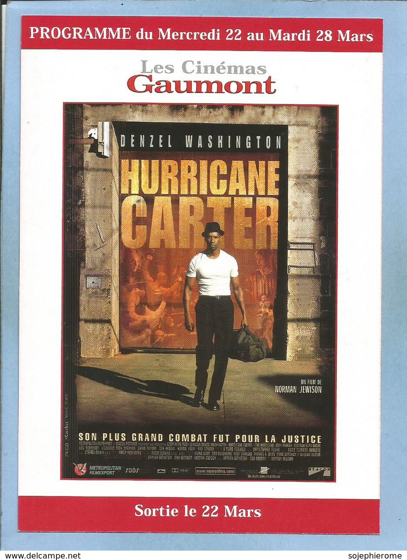 "Hurricane Carter" ("The Hurricane") De Norman Jewison Avec Denzel Washington 2 Scans (boxe Rubin Carter) - Publicité Cinématographique