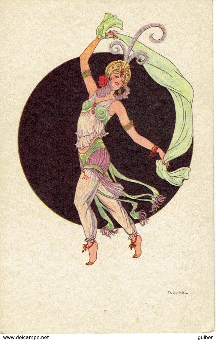Illustrateur Dessin D. Gobbi  Art Deco Danseuse Romantic - Altri & Non Classificati