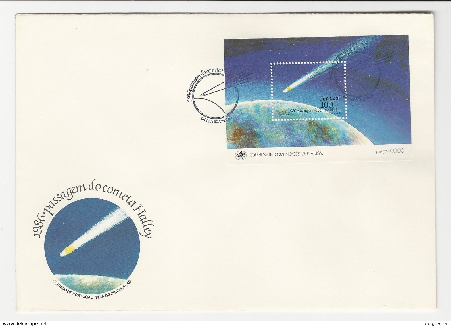 Cover FDC * Large Format//Size * Portugal * 1986 * Lisboa * Passagem Do Cometa Halley - FDC