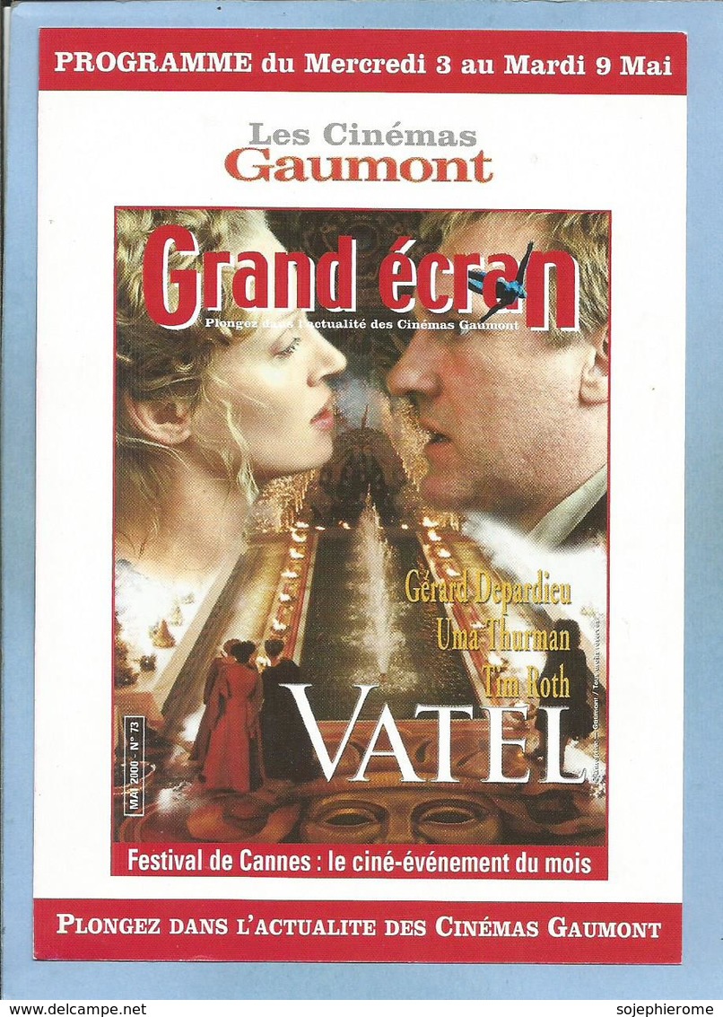 "Vatel" De Roland Joffé (judaïca) Avec Gérard Depardieu Uma Thurman Tim Roth 2 Scans (gastronomie) - Publicité Cinématographique