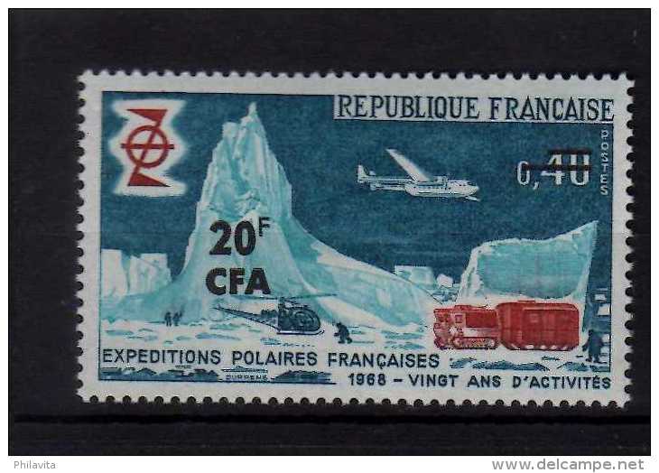 1968 Reunion 20 Years Of French South Pole Expedition - MNH** MiNr. 458 (bsh) - Helicopters, Polar Vechicles, Plane - Antarktis-Expeditionen