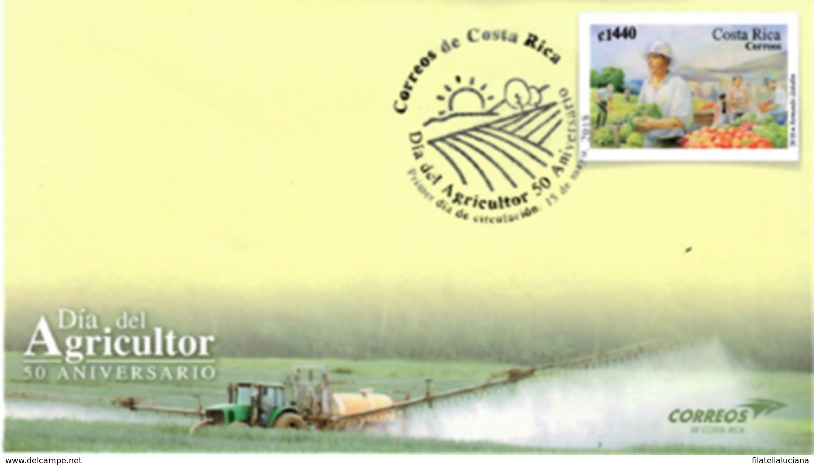 Cover COSTA RICA Agriculture Day 50th ANNIVERSARY,TRACTOR, - Costa Rica