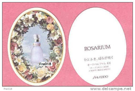 F - Rare Carte Shiseido - Rosarium - Japon -Perfume Card - Modernes (à Partir De 1961)