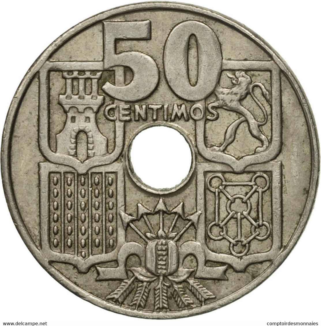 Monnaie, Espagne, Francisco Franco, Caudillo, 50 Centimos, 1962, TTB - 50 Céntimos
