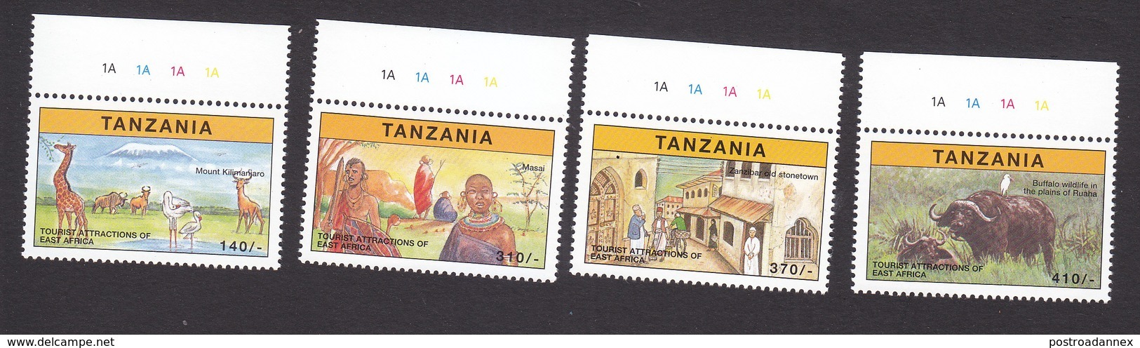 Tanzania, Scott #1613-1616, Mint Never Hinged, Tourist Attractions, Issued 1997 - Tanzania (1964-...)