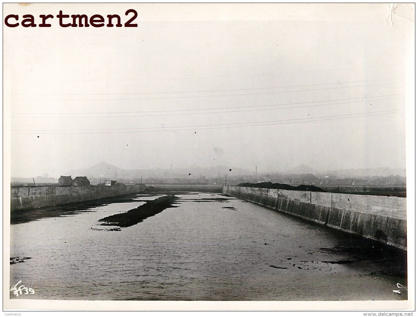 GRANDE PHOTO : MONSIN DARSES ECLUSE DU CANAL ALBERT LIEGE CHANTIER TRAVAUX PUBLIC CONSTRUCTION GENIE CIVIL BELGIQUE - Other & Unclassified