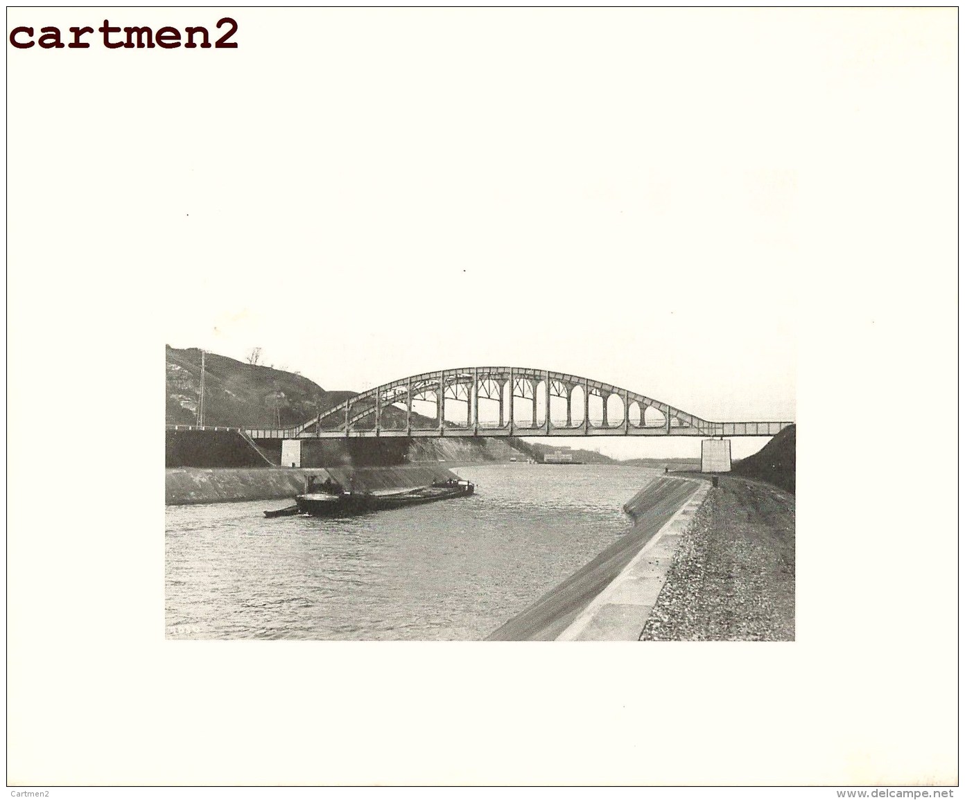 GRANDE PHOTO : VISE LANAYE CARME MONSIN HACCOURT-VROENHOVEN MEUSE HEER CANAL ALBERT GRUE CHANTIER PENICHE BELGIQUE - Andere & Zonder Classificatie