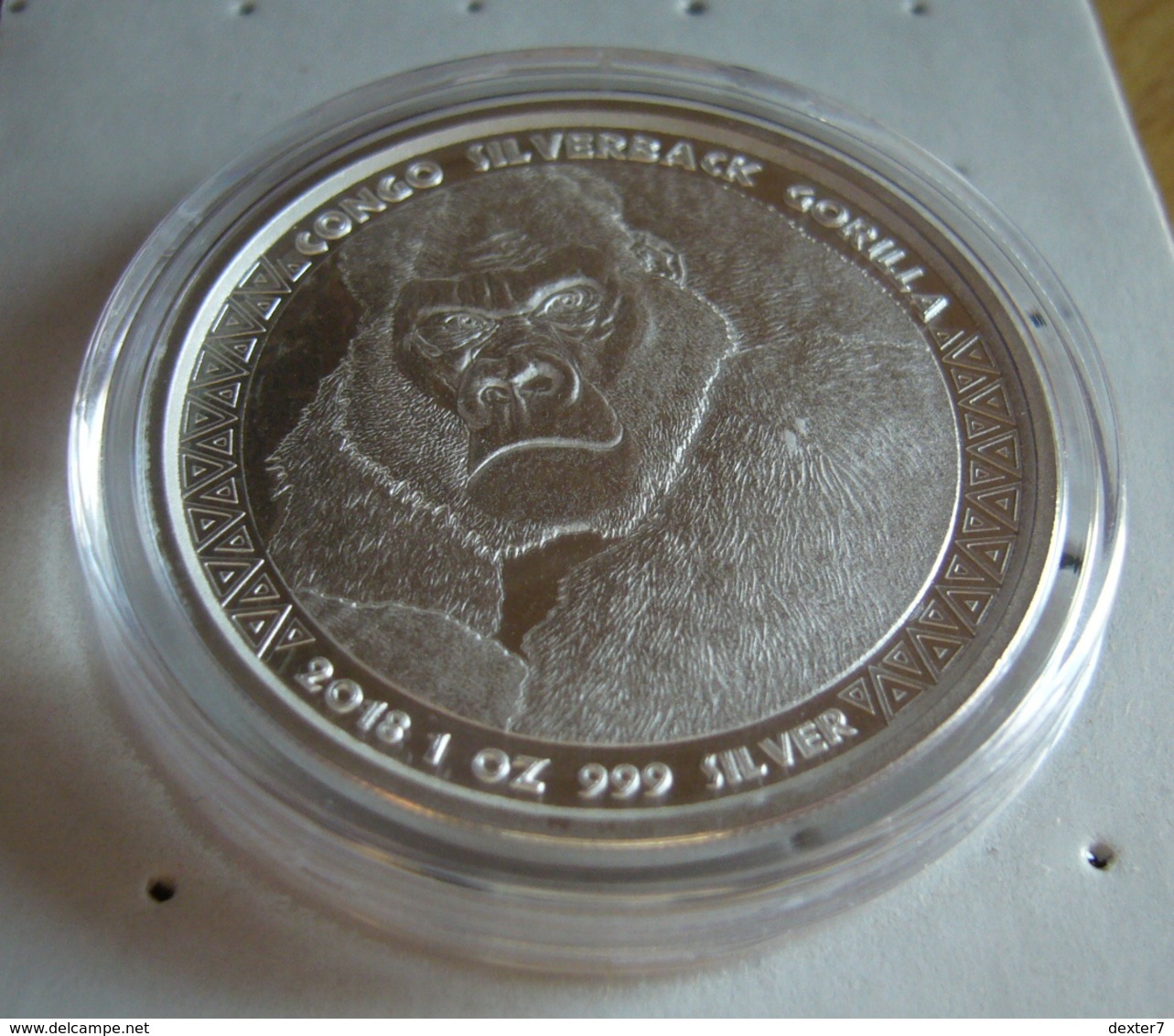 Congo, Gorilla 1 Oz 2018 Silver 999 Pure - 1 Oncia Argento Puro Bullion Scottsdale Mint - Congo (Repubblica Democratica 1998)