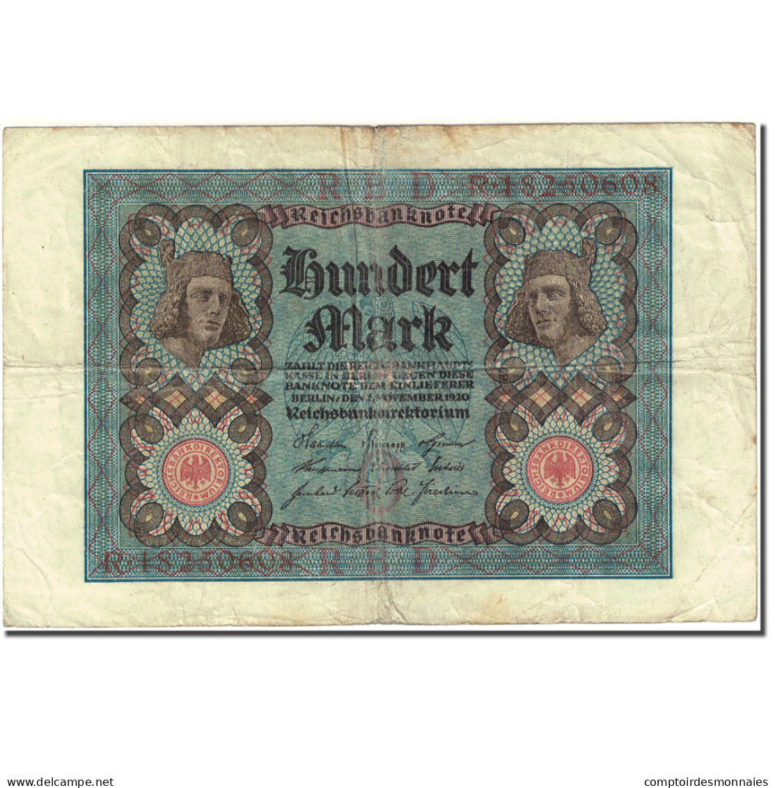 Billet, Allemagne, 100 Mark, 1920, 1920-11-01, KM:69b, TB - 100 Mark