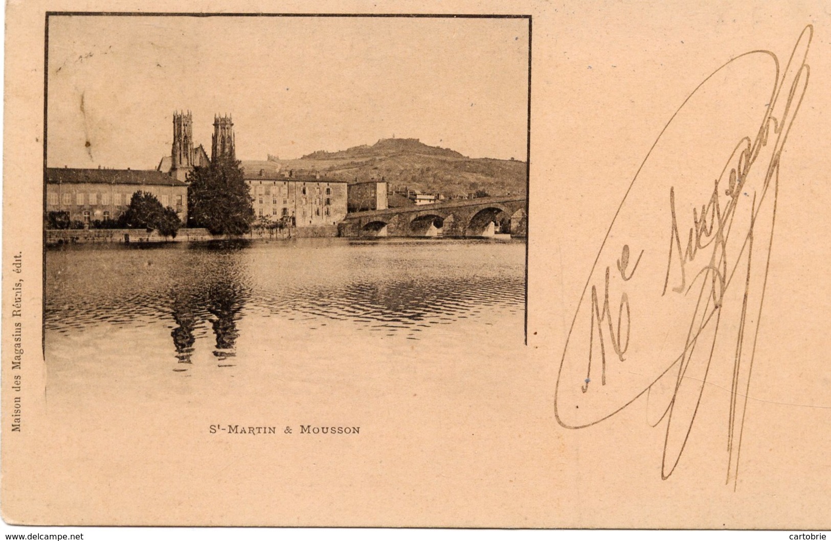 Dépt 54 - SAINT-MARTIN (église De Pont-à-Mousson) & MOUSSON (au Fond) - Carte Précurseur Voyagée En 1899 (voir Verso) - Pont A Mousson