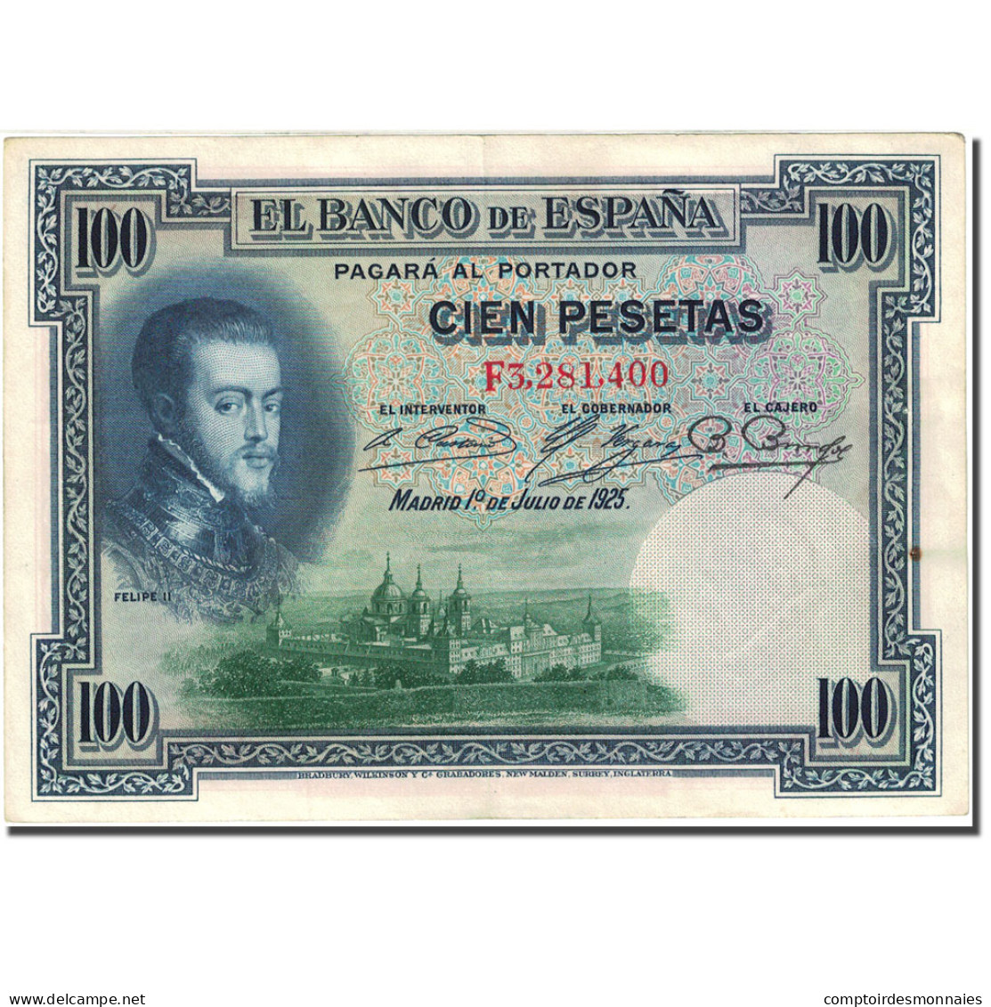 Billet, Espagne, 100 Pesetas, 1925, 1925-07-01, KM:69c, TTB - 100 Pesetas