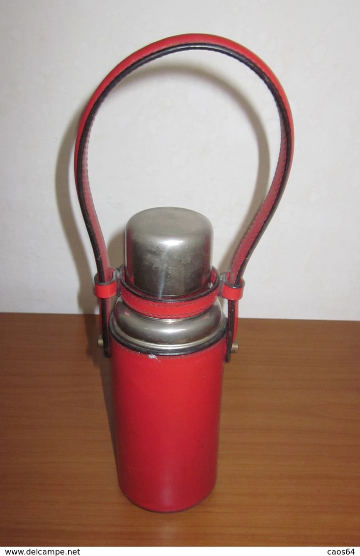 THERMOS VINTAGE CUSTODIA VERO CUOIO - Altri & Non Classificati