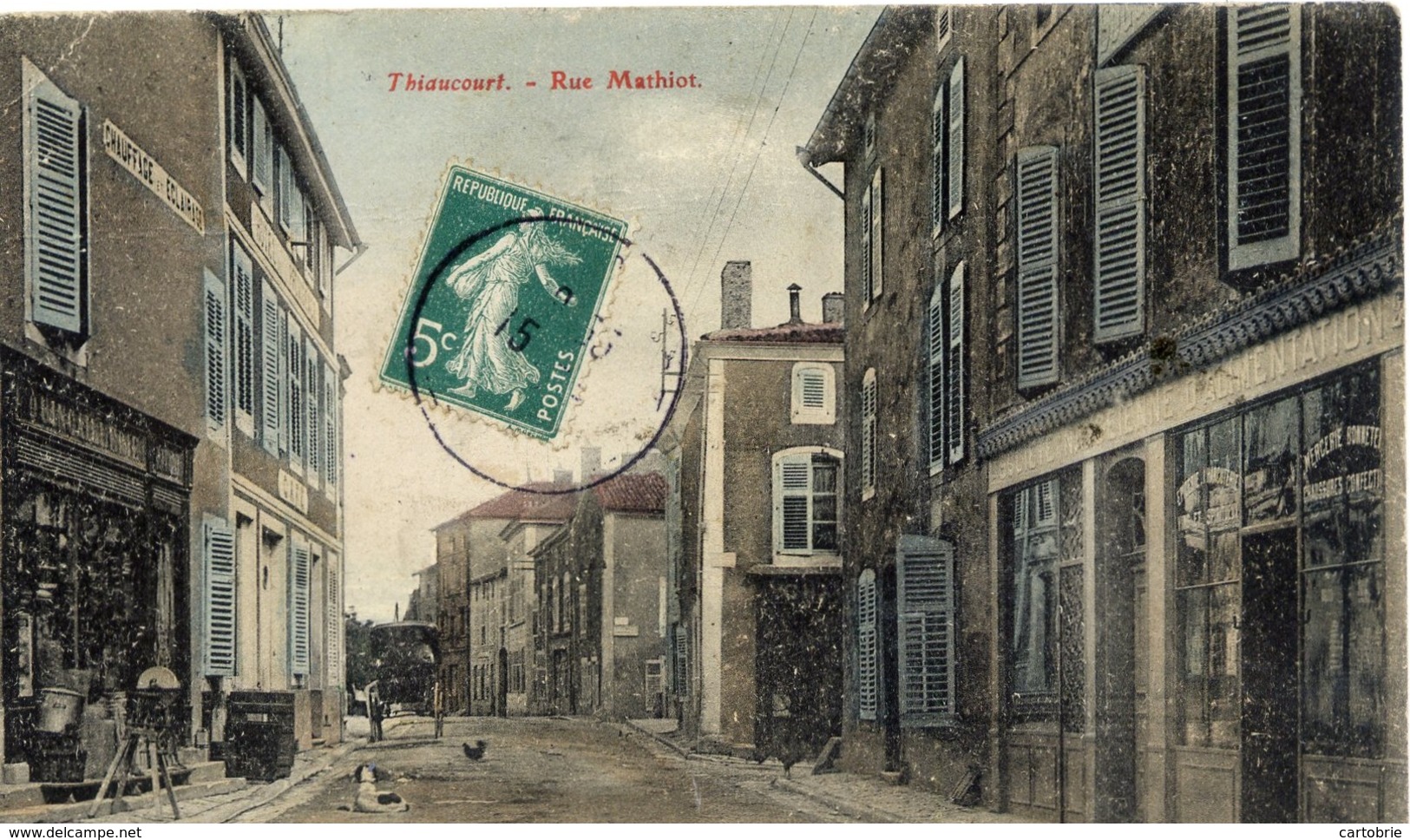 54 THIAUCOURT - Rue Mathiot - Couleur - Commerces - Autres & Non Classés