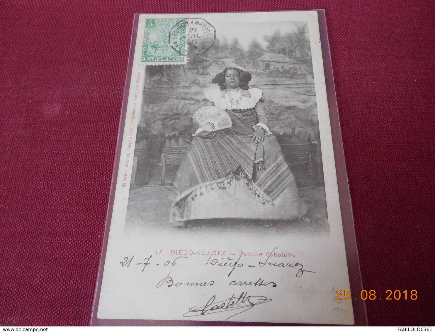 Carte Postale De Diego-Suarez Avec Cachet De Depart De La Reunion A Destination De Marseille 1905 - Brieven En Documenten