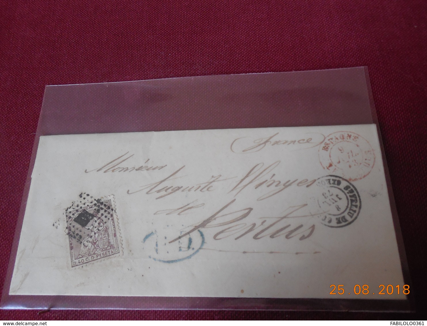 Lettre D Espagne De 1873 A Destination De Perthus - Lettres & Documents