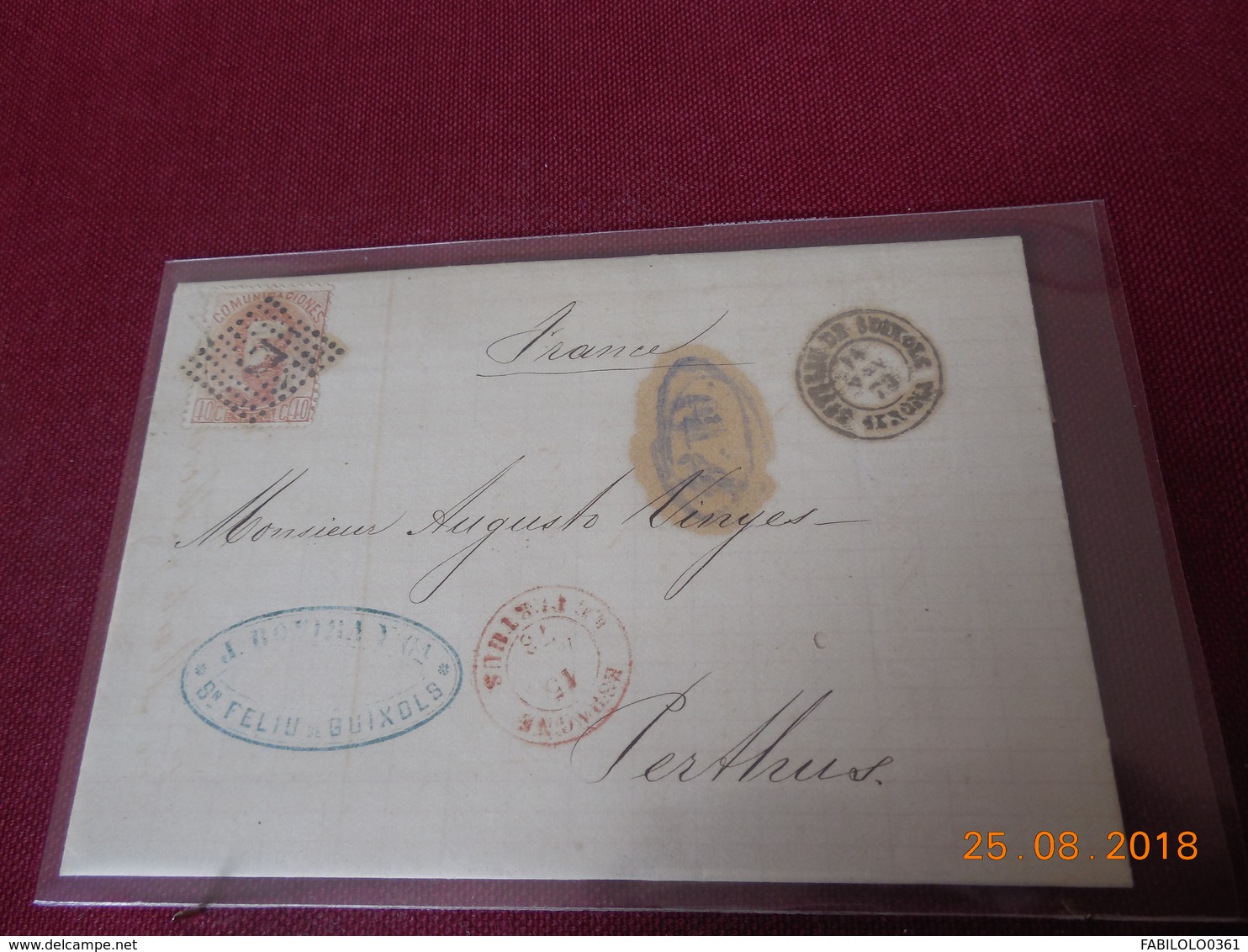 Lettre D Espagne De 1873 A Destination De Perthus - Storia Postale