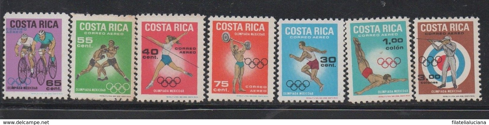 MNH Air Set COSTA RICA 1968 Olympics Games Mexico 19th Scott C481-487 - Summer 1968: Mexico City