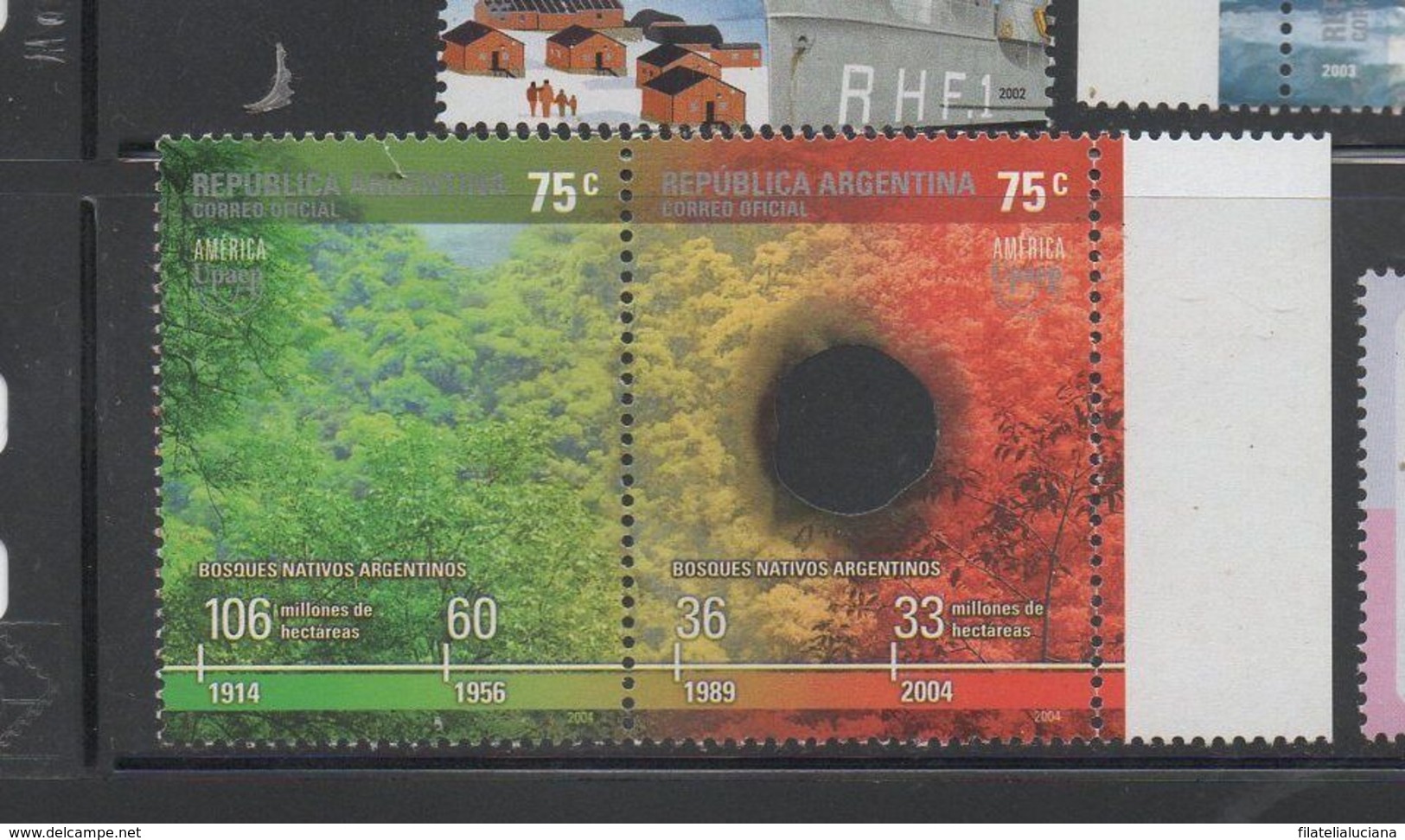 ARGENTINA 2004 Hole Stamps PREVENTION ENVIRONMENTUPAEP MNH PAIR - Unused Stamps