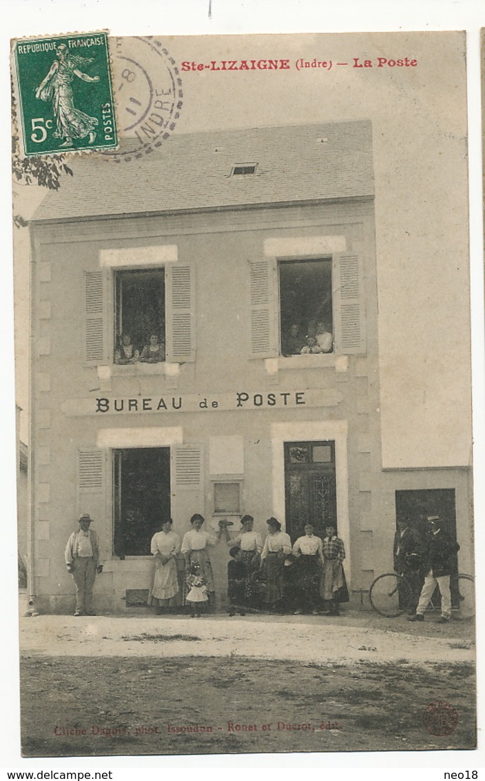 Ste Lizaigne La Poste Cliché Dagois Edit Rouet/Ducrot Issoudun Vers Coudray Civray  Cher Decollée - Autres & Non Classés