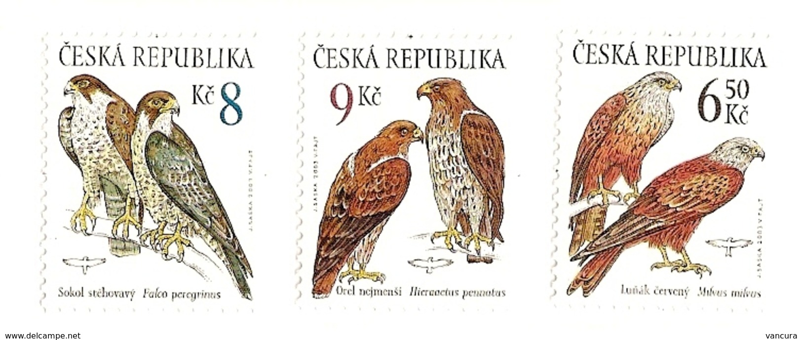 ** 372 - 4 Czech Republic Birds Of Prey Falcon - Eagle - Buzzard 2003 - Aigles & Rapaces Diurnes