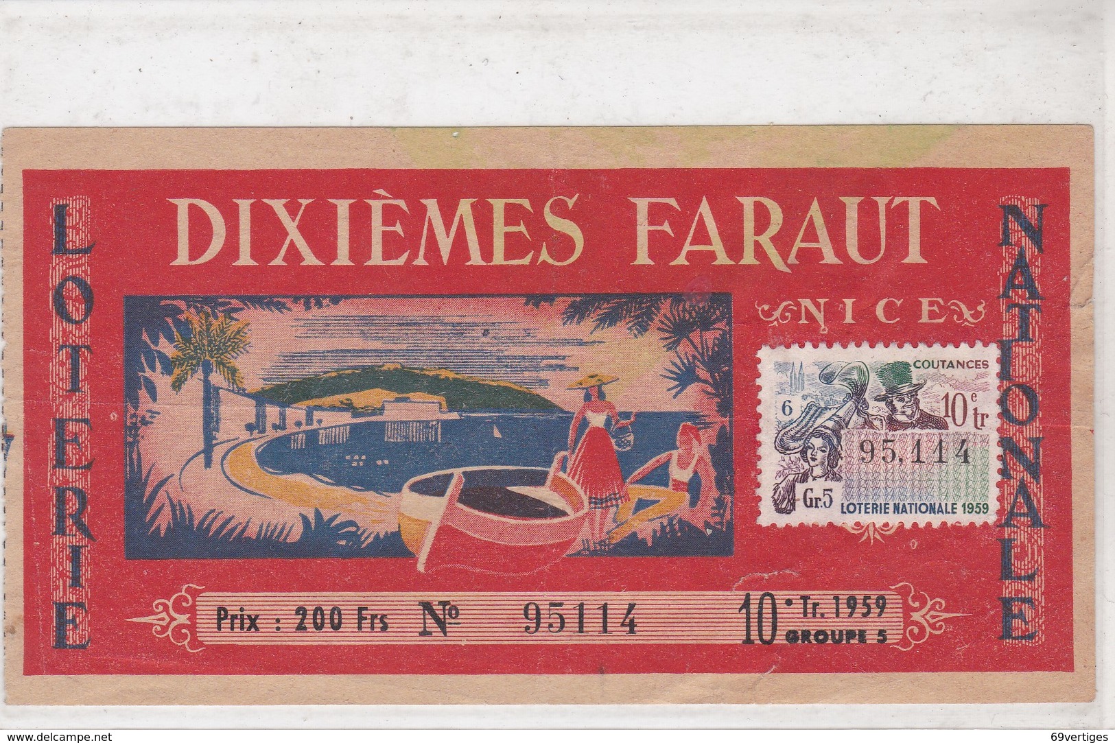 DIXIEMES FARAUT, NICE, 1959 - Billets De Loterie