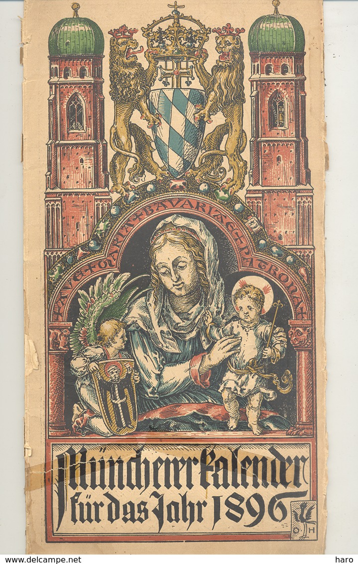 MÜNCHENER Kalender Für 1896 - Calendrier - +/- 16 X 32 Cm (b236) - Groot Formaat: ...-1900