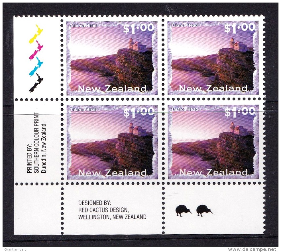 New Zealand 1995 Taiaroa Head Lighthouse Blocks Kiwi Reprints MNH - Unused Stamps