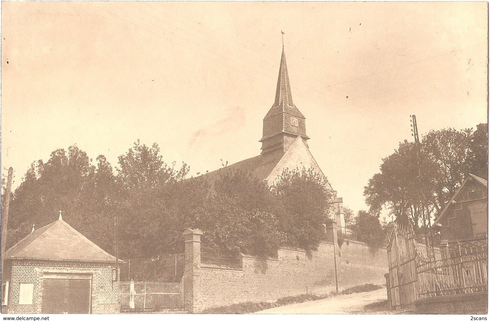 Dépt 80 - BERGICOURT - ÉPREUVE De CARTE POSTALE (photo R. LELONG) + PLAQUE De VERRE D'origine - Église - Édit. TROUILLE - Autres & Non Classés