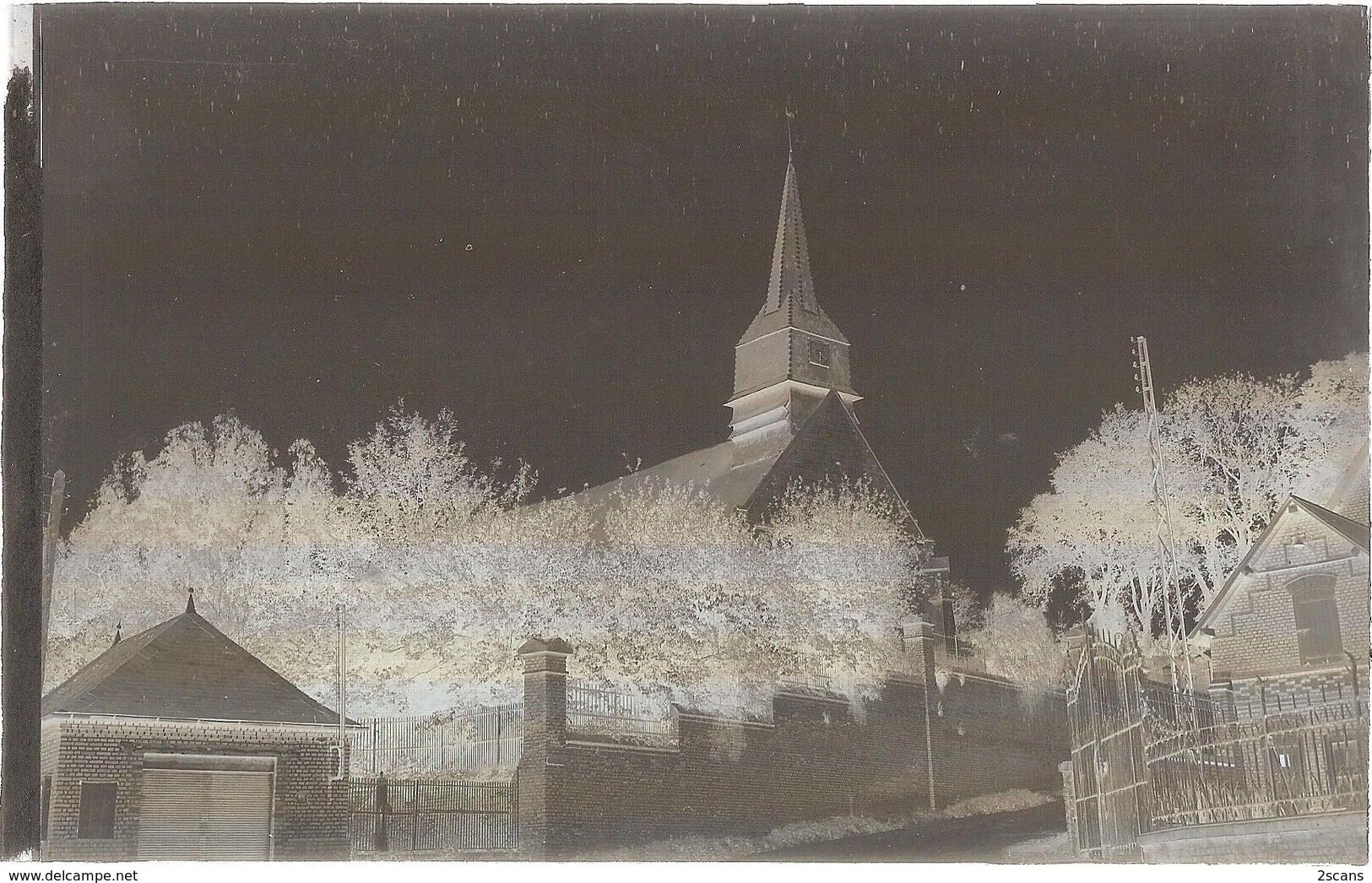 Dépt 80 - BERGICOURT - ÉPREUVE De CARTE POSTALE (photo R. LELONG) + PLAQUE De VERRE D'origine - Église - Édit. TROUILLE - Autres & Non Classés